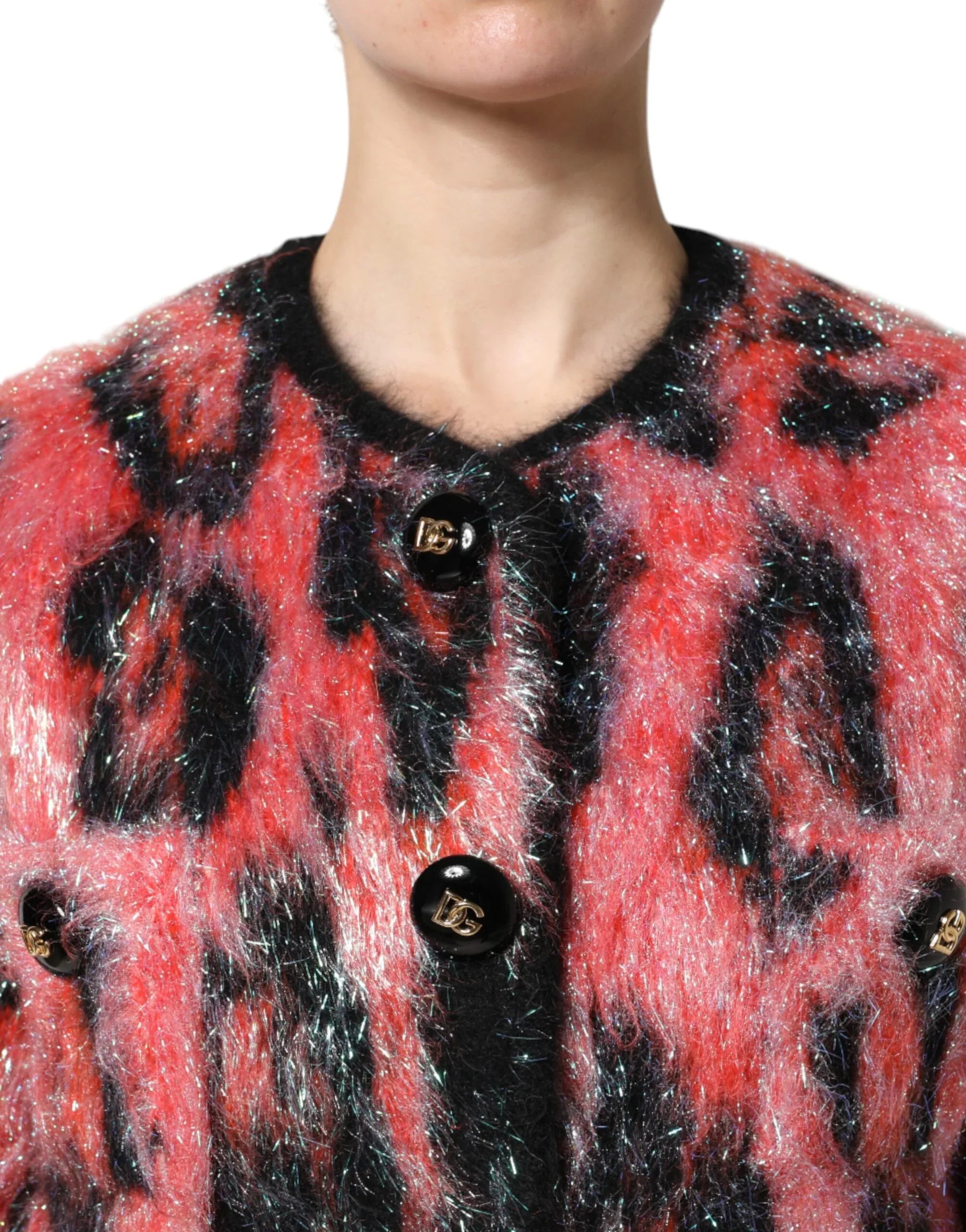 Dolce & Gabbana Red Mohair Wool Button Down Cardigan Sweater - Zeiniez
