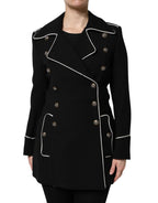 Dolce & Gabbana Black Wool Double Breasted Blazer Jacket - Zeiniez