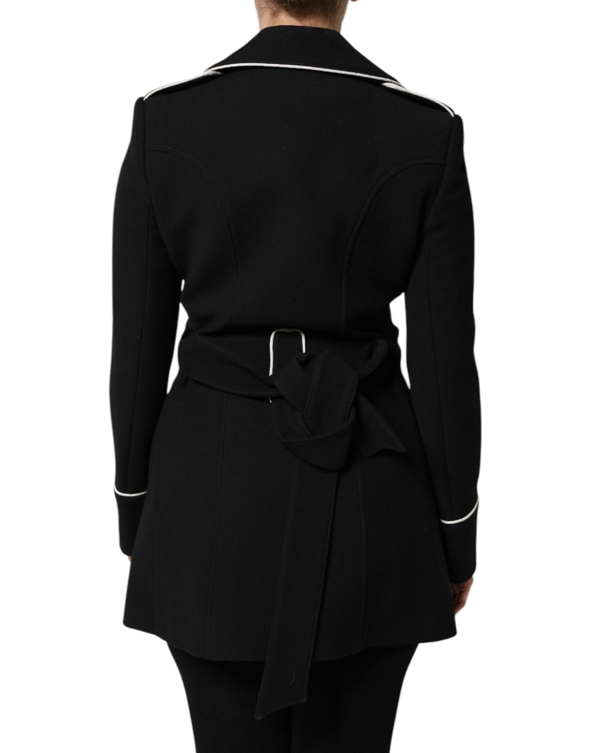 Dolce & Gabbana Black Wool Double Breasted Blazer Jacket
