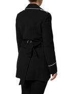 Dolce & Gabbana Black Wool Double Breasted Blazer Jacket - Zeiniez