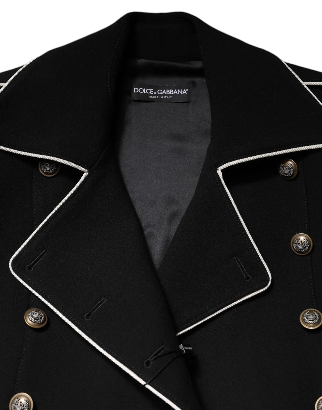 Dolce & Gabbana Black Wool Double Breasted Blazer Jacket - Zeiniez