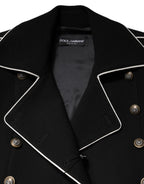 Dolce & Gabbana Black Wool Double Breasted Blazer Jacket - Zeiniez