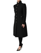 Dolce & Gabbana Black Wool Single Breasted Trench Coat Jacket - Zeiniez