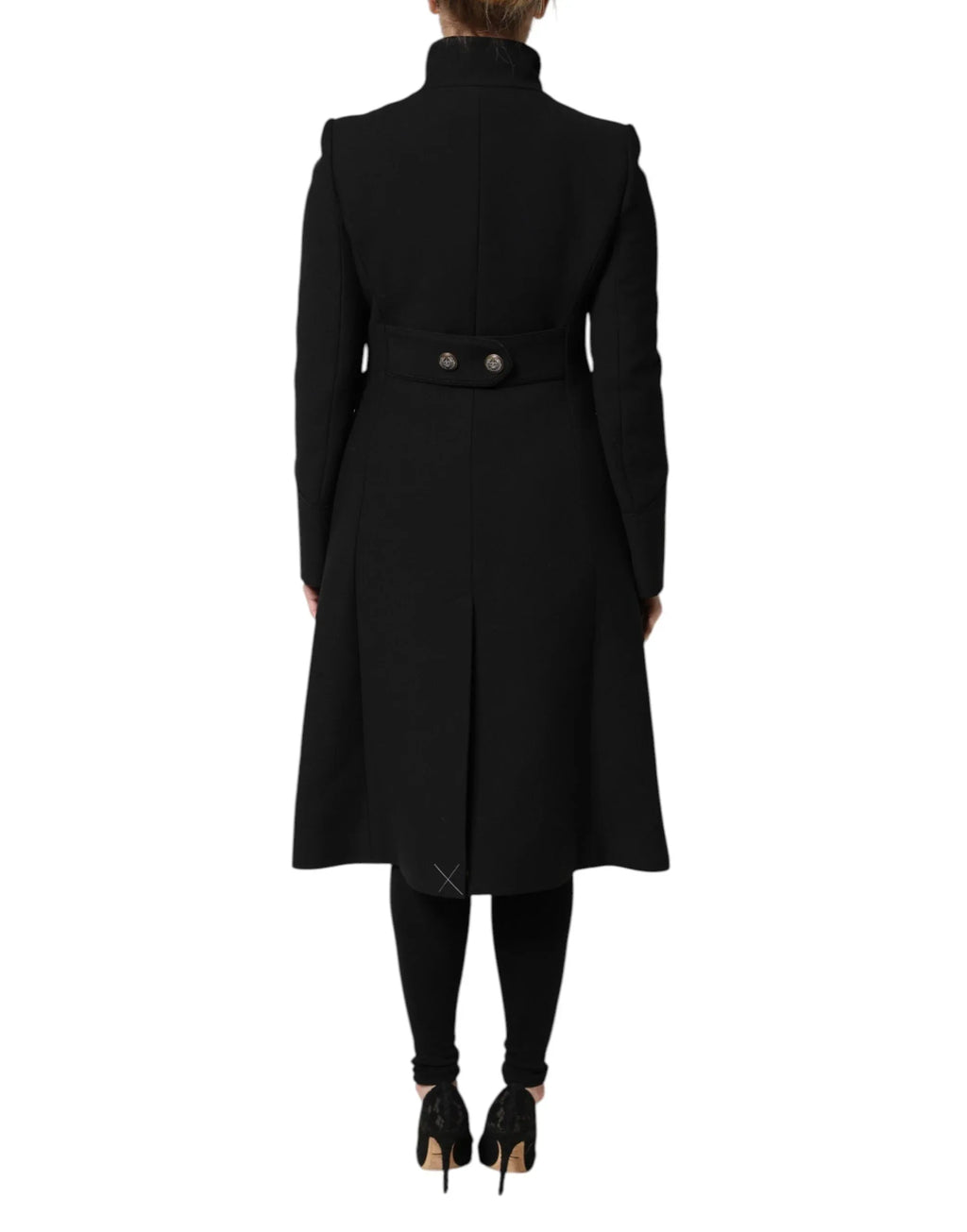 Dolce & Gabbana Black Wool Single Breasted Trench Coat Jacket - Zeiniez