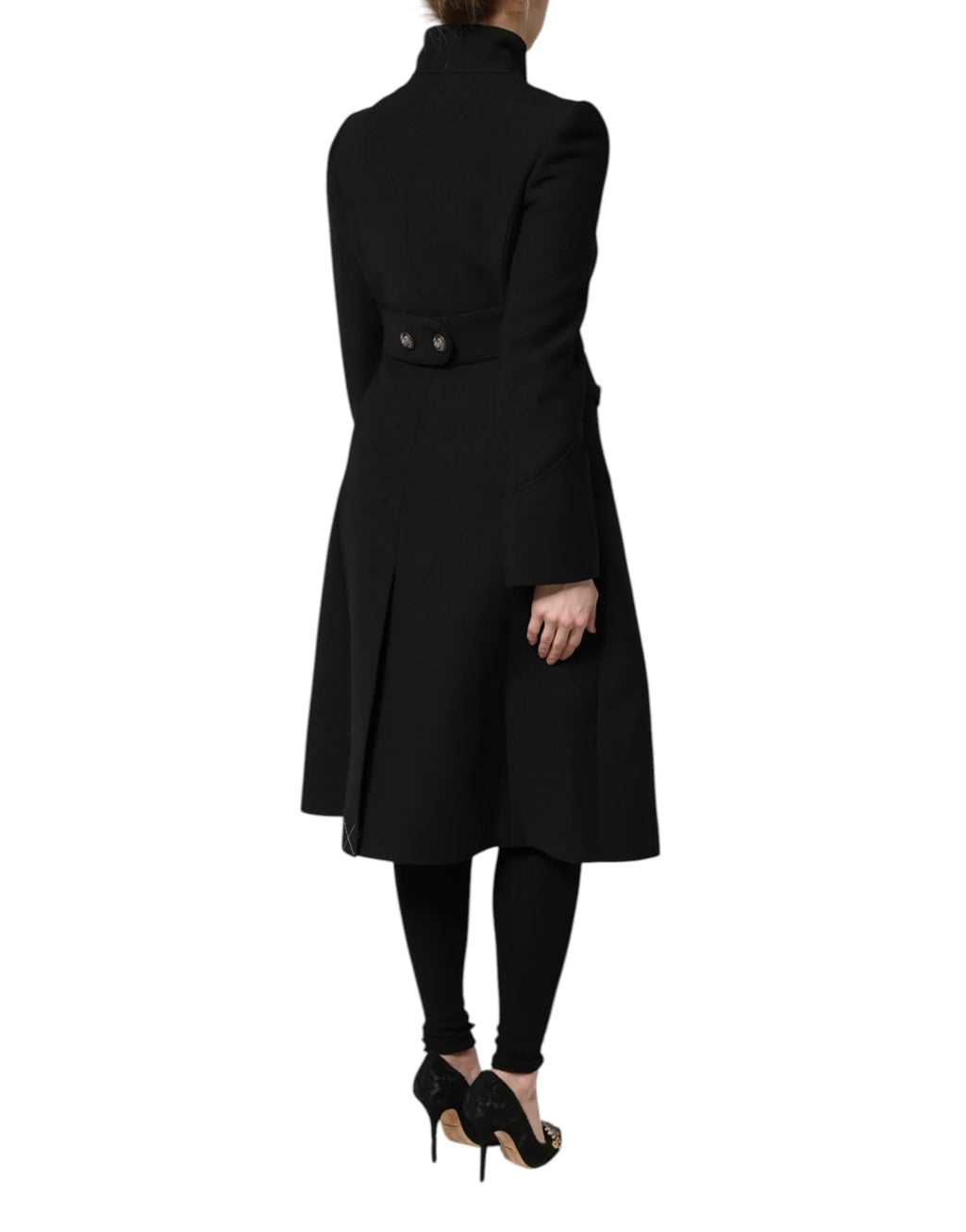 Dolce & Gabbana Black Wool Single Breasted Trench Coat Jacket - Zeiniez
