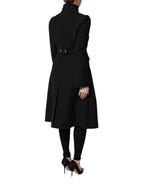 Dolce & Gabbana Black Wool Single Breasted Trench Coat Jacket - Zeiniez