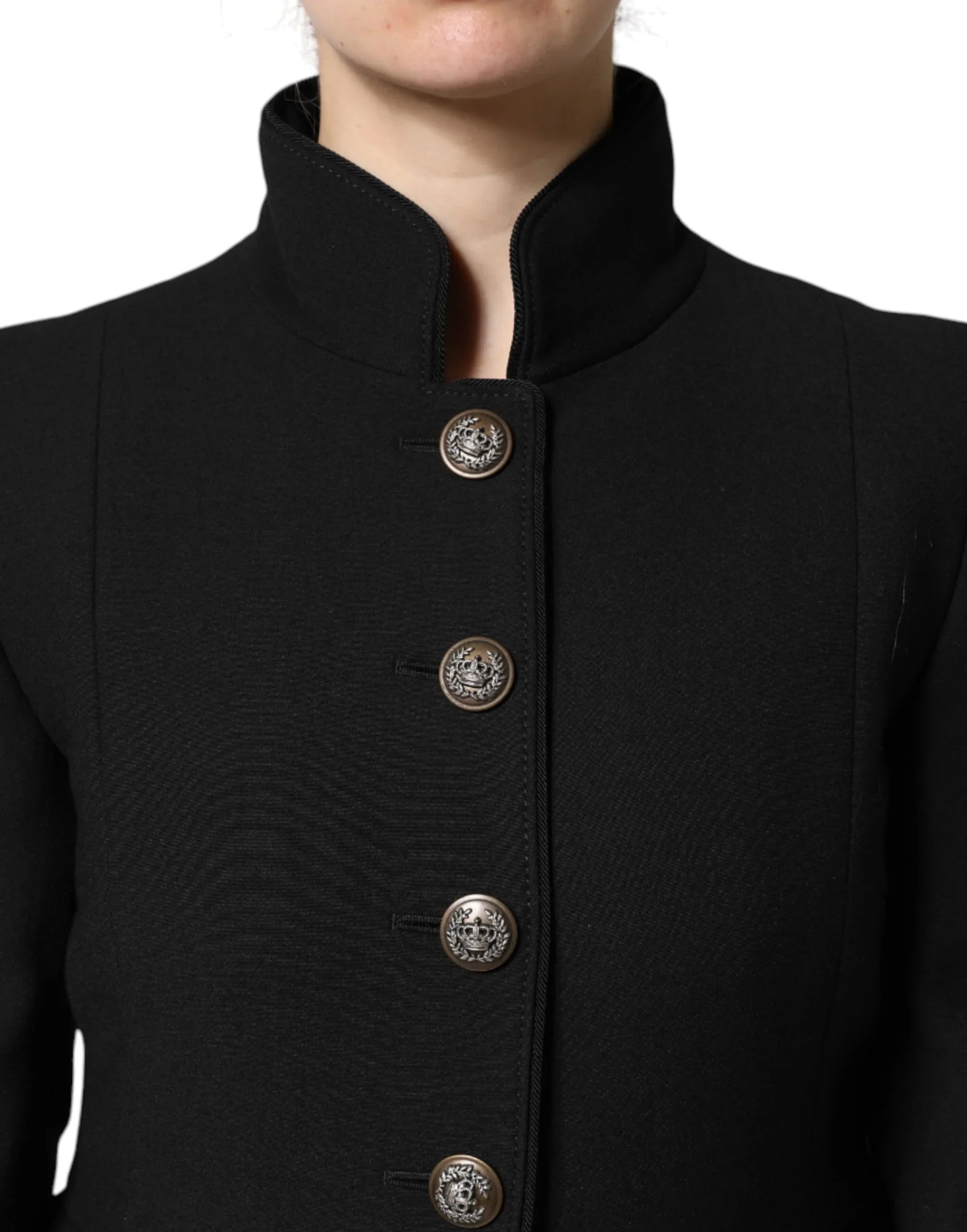 Dolce & Gabbana Black Wool Single Breasted Trench Coat Jacket - Zeiniez