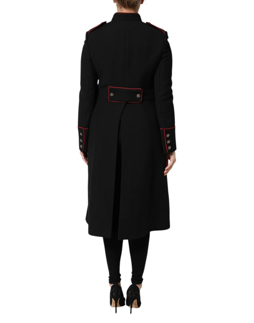 Dolce & Gabbana Black Wool Single Breasted Trench Coat Jacket - Zeiniez