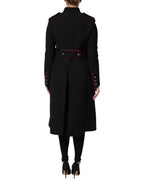 Dolce & Gabbana Black Wool Single Breasted Trench Coat Jacket