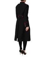 Dolce & Gabbana Black Wool Single Breasted Trench Coat Jacket