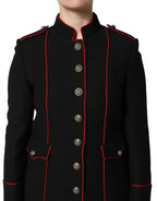 Dolce & Gabbana Black Wool Single Breasted Trench Coat Jacket - Zeiniez