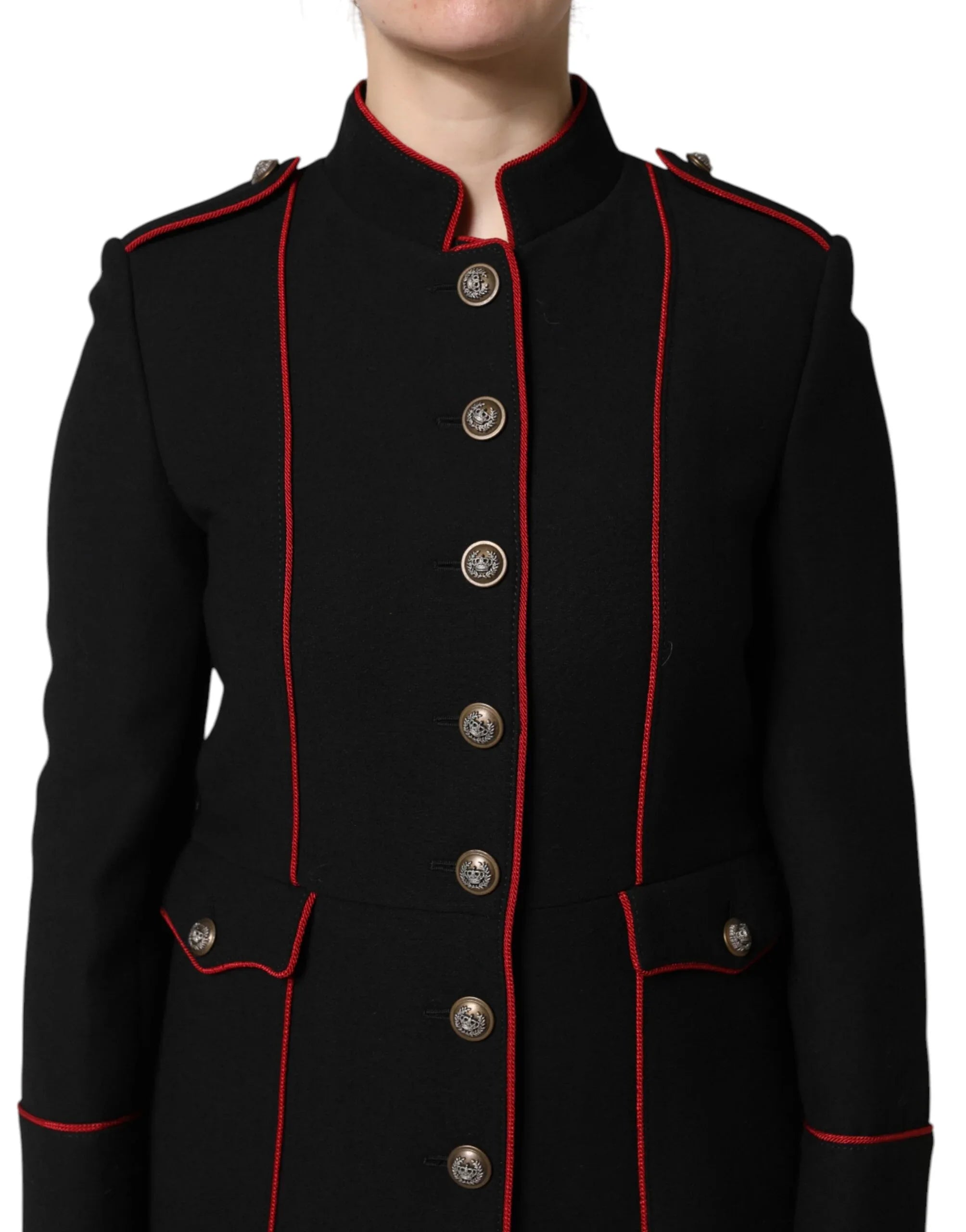 Dolce & Gabbana Black Wool Single Breasted Trench Coat Jacket - Zeiniez