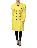 Dolce & Gabbana Yellow Double Breasted Trench Coat Jacket - Zeiniez
