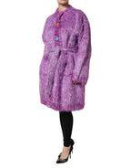 Dolce & Gabbana Purple Button Embellished Trench Coat Jacket - Zeiniez