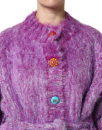 Dolce & Gabbana Purple Button Embellished Trench Coat Jacket - Zeiniez