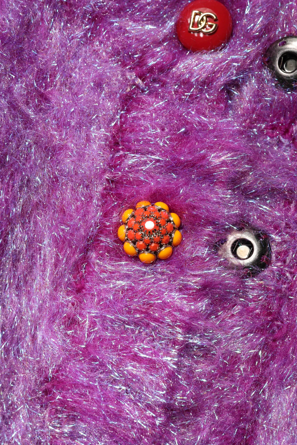 Dolce & Gabbana Purple Button Embellished Trench Coat Jacket - Zeiniez