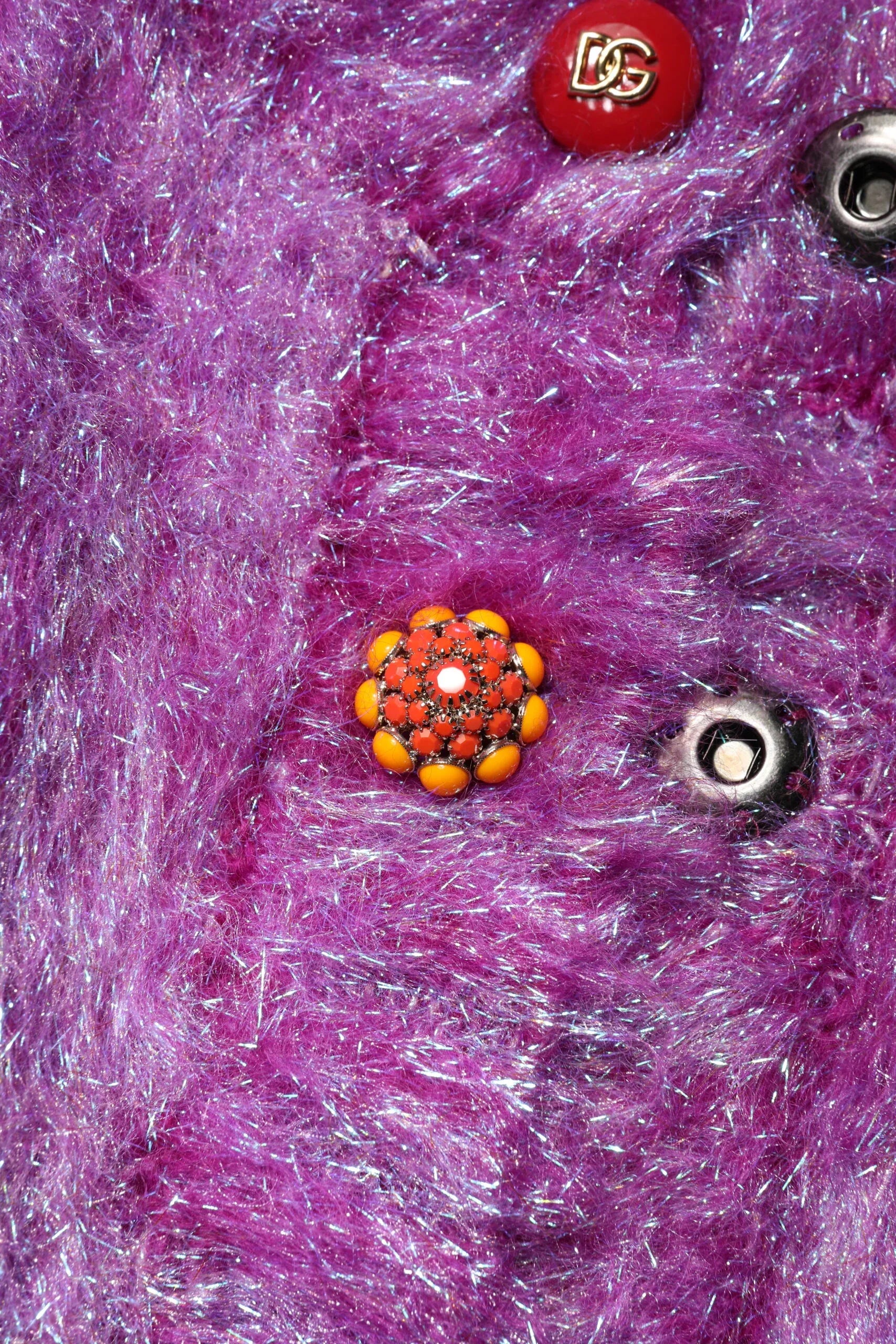 Dolce & Gabbana Purple Button Embellished Trench Coat Jacket - Zeiniez