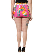 Dolce & Gabbana Pink Printed High Waist Hot Pants Shorts - Zeiniez