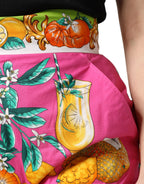 Dolce & Gabbana Pink Printed High Waist Hot Pants Shorts - Zeiniez