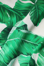 Dolce & Gabbana White Green Leaf High Waist Pants - Zeiniez