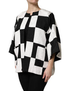 Dolce & Gabbana White Black Patchwork Jacquard Blazer Jacket - Zeiniez