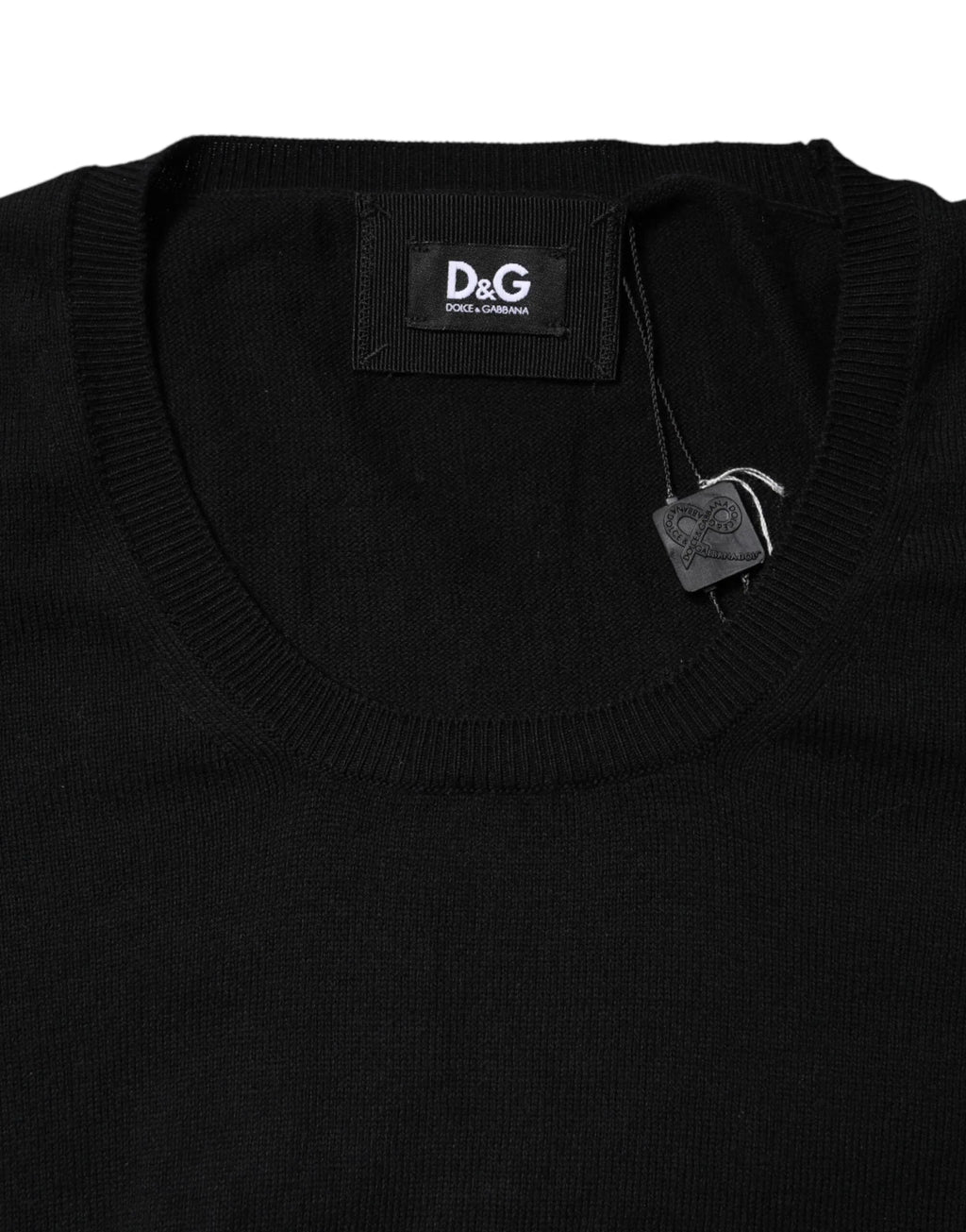 Dolce & Gabbana Black Cotton Round Neck Short Sleeve T-shirt - Zeiniez