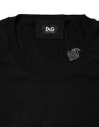Dolce & Gabbana Black Cotton Round Neck Short Sleeve T-shirt - Zeiniez