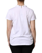 Dolce & Gabbana White Chain Pearl Cotton Round Neck T-shirt - Zeiniez