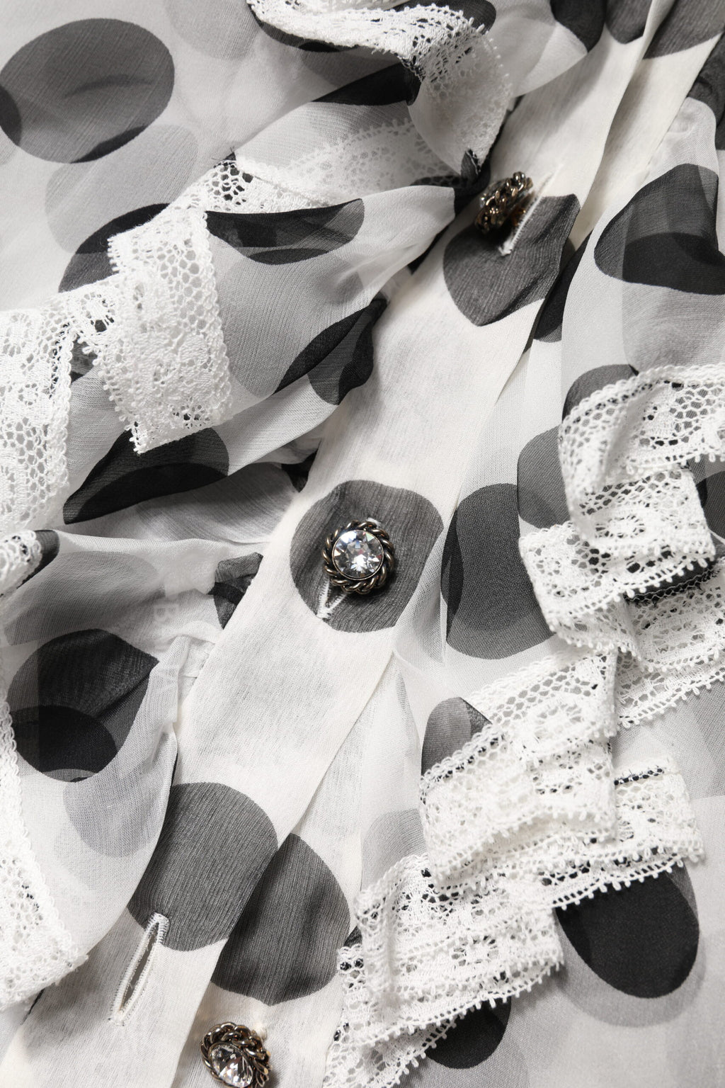 Dolce & Gabbana White Black Polka Dot Cotton Sleeveless Top