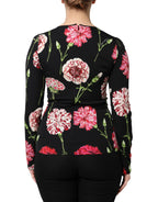 Dolce & Gabbana Black Floral Long Sleeve Women Blouse Top - Zeiniez