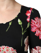 Dolce & Gabbana Black Floral Long Sleeve Women Blouse Top - Zeiniez