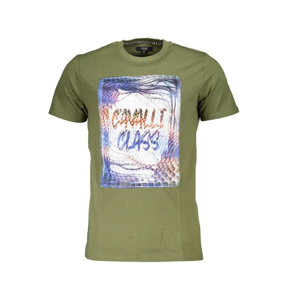 Cavalli Class Verde Cotton Men T-Shirt - Zeiniez