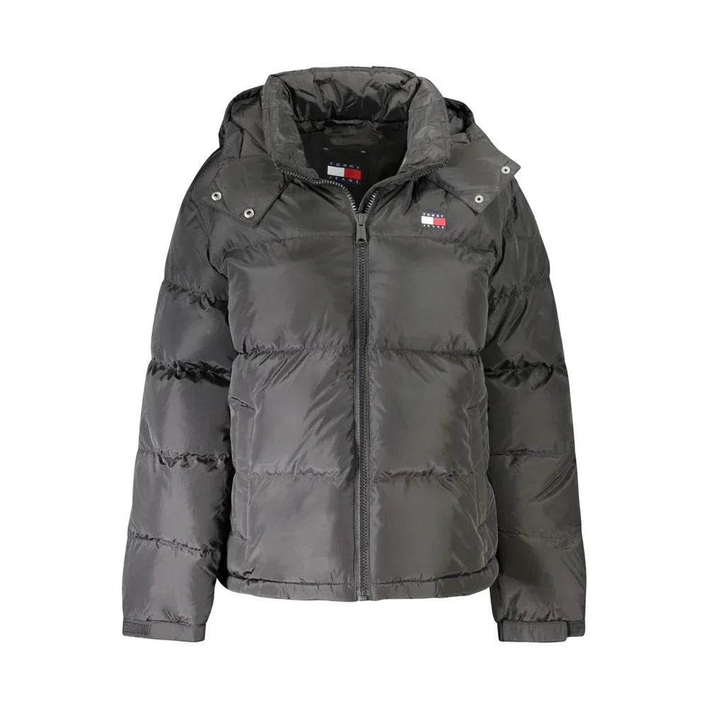 Tommy Hilfiger "Black Polyester Women Jacket with Removable Hood" - Zeiniez