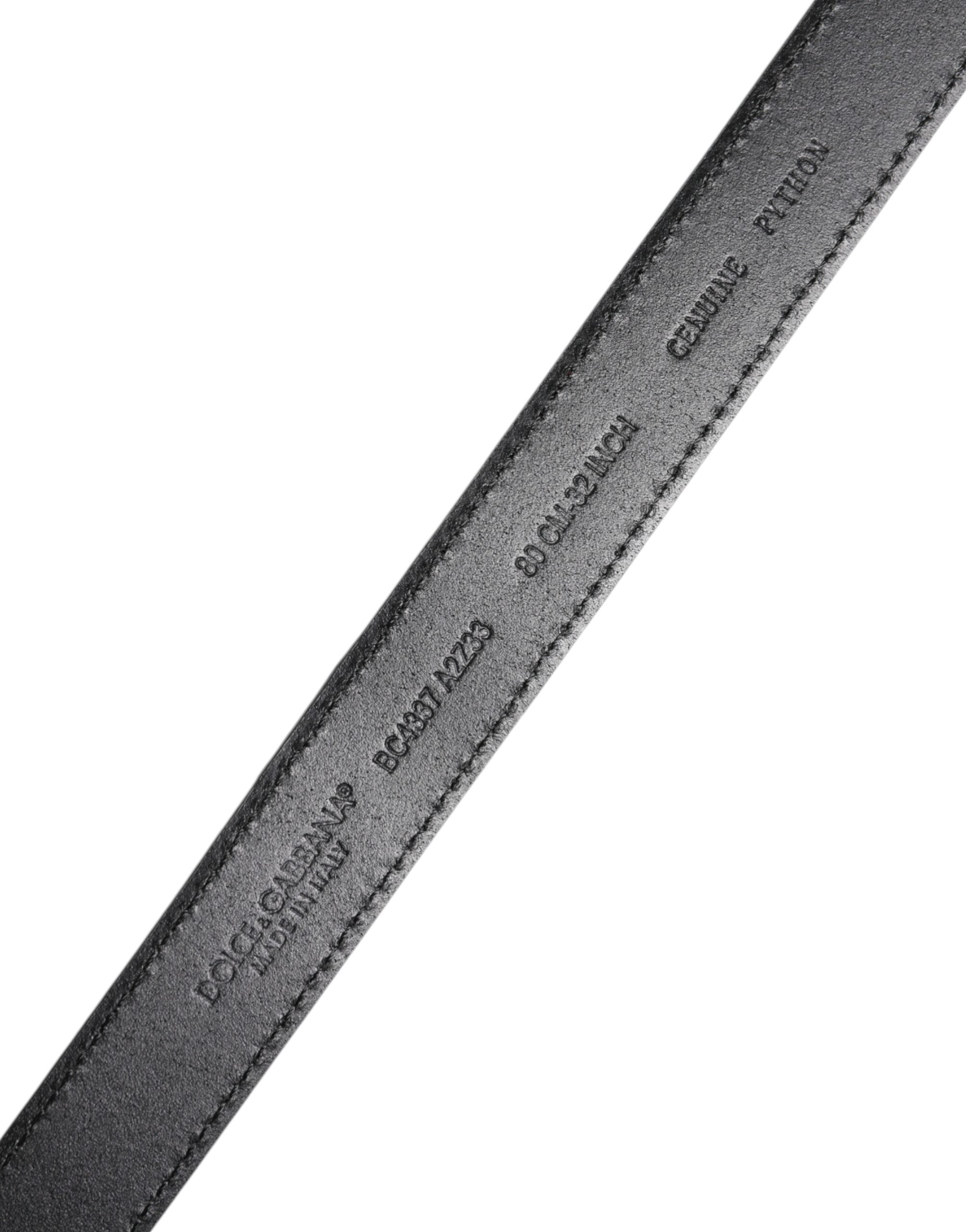 Dolce & Gabbana Red Exotic Leather Brass Metal Buckle Belt - Zeiniez