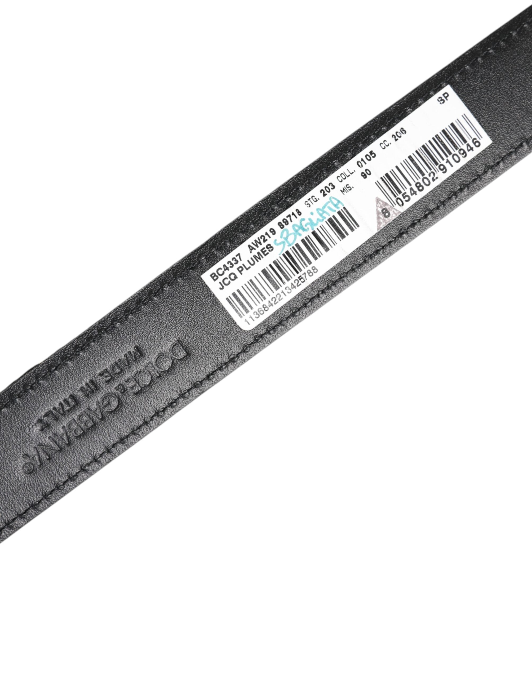 Dolce & Gabbana Multicolor Jacquard Leather Metal Buckle Belt - Zeiniez