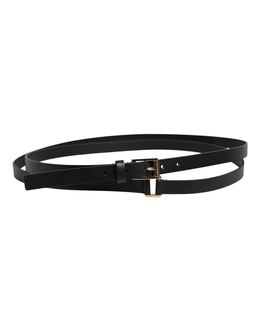 Dolce & Gabbana Black Classic Gold Metal Logo Buckle Belt - Zeiniez