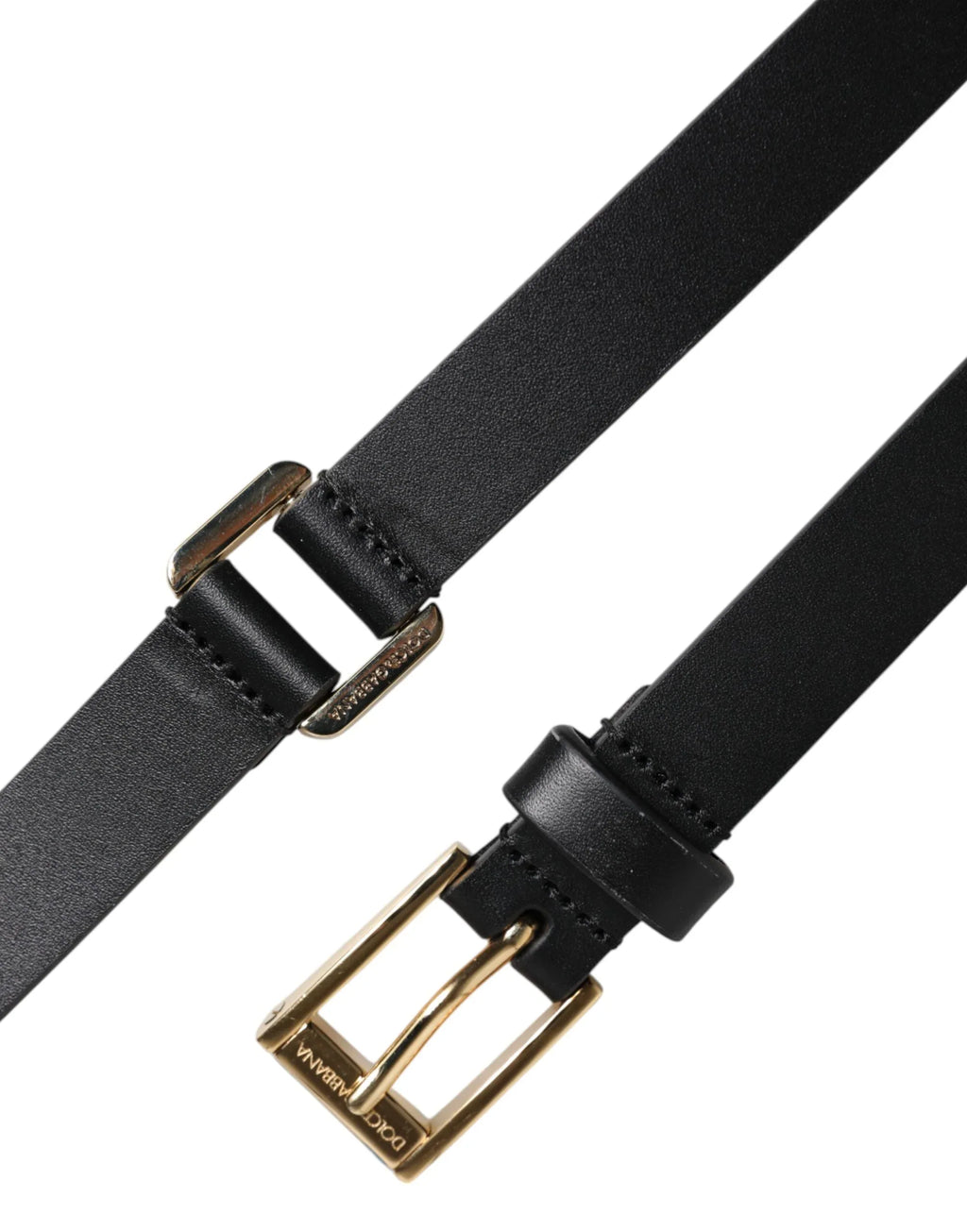Dolce & Gabbana Black Classic Gold Metal Logo Buckle Belt - Zeiniez