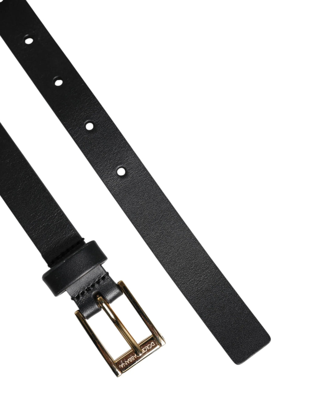 Dolce & Gabbana Black Classic Gold Metal Logo Buckle Belt - Zeiniez