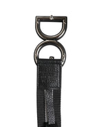 Dolce & Gabbana Black Polyester Logo Print DG Buckle Belt - Zeiniez