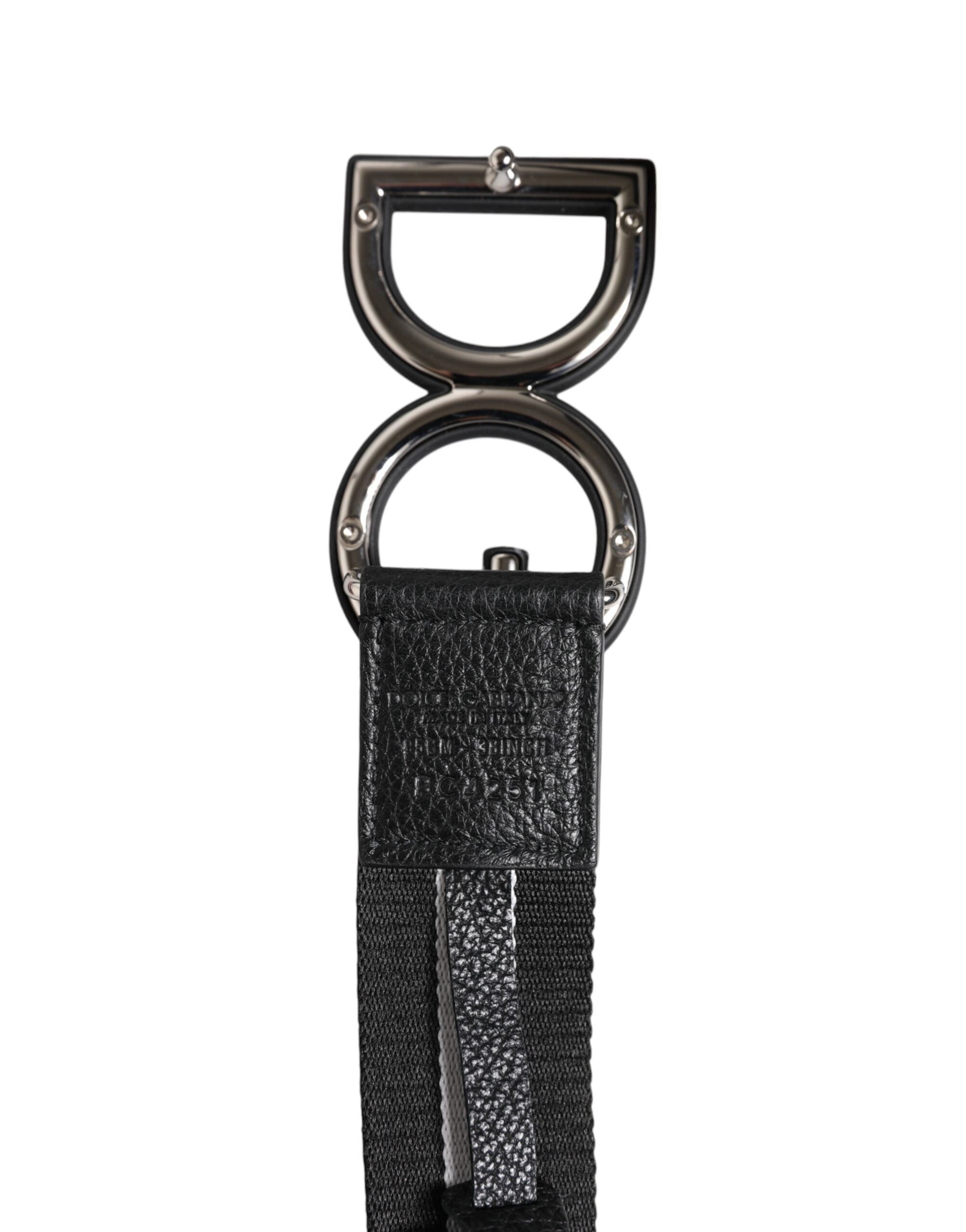 Dolce & Gabbana Black Polyester Logo Print DG Buckle Belt - Zeiniez