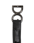 Dolce & Gabbana Black Polyester Logo Print DG Buckle Belt