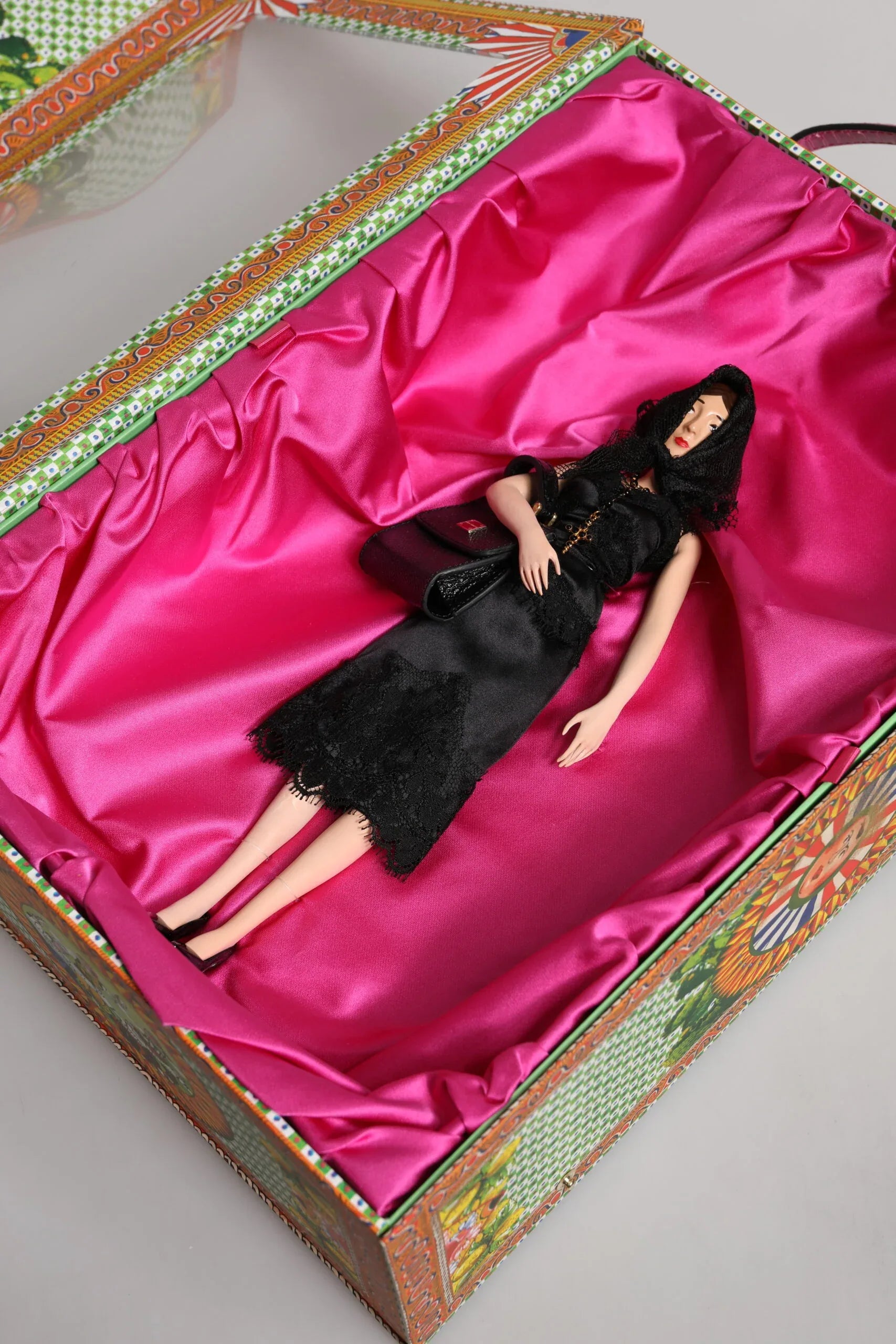 Dolce & Gabbana Black Dress Ceramic Porcelain Fashion Leather Sicily Dolls - Zeiniez