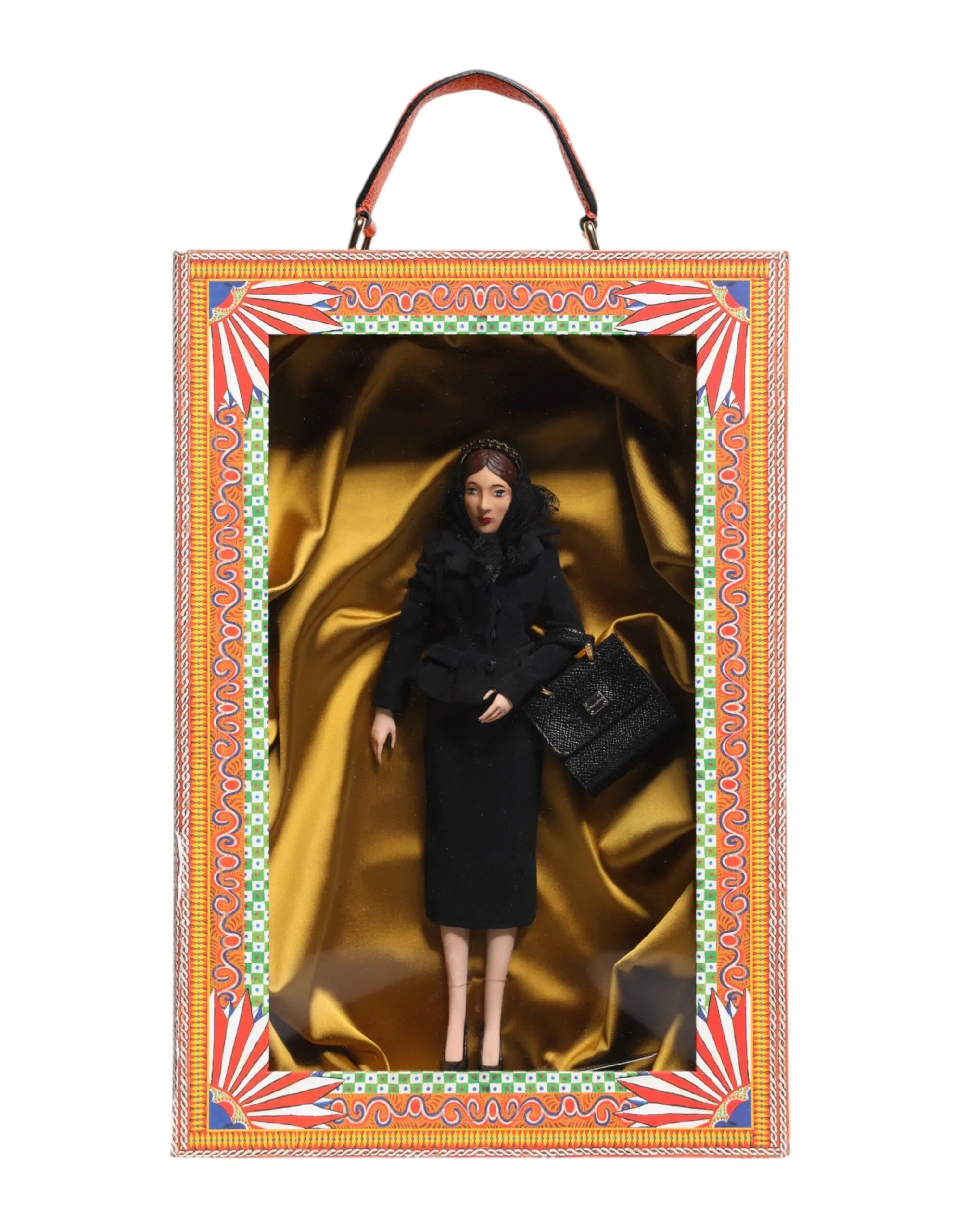 Dolce & Gabbana Black Dress Ceramic Porcelain Fashion Leather Sicily Dolls - Zeiniez