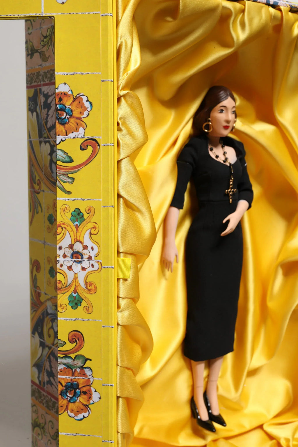 Dolce & Gabbana Black Dress Ceramic Porcelain Fashion Leather Sicily Dolls - Zeiniez