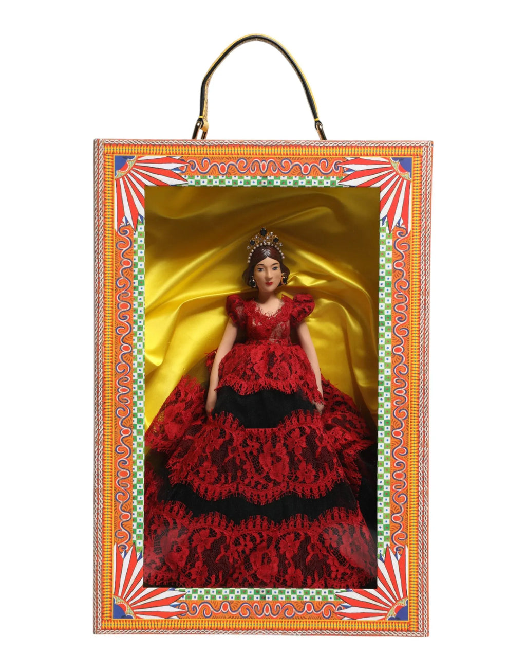 Dolce & Gabbana Red Dress Ceramic Porcelain Fashion Box Leather Sicily Dolls - Zeiniez
