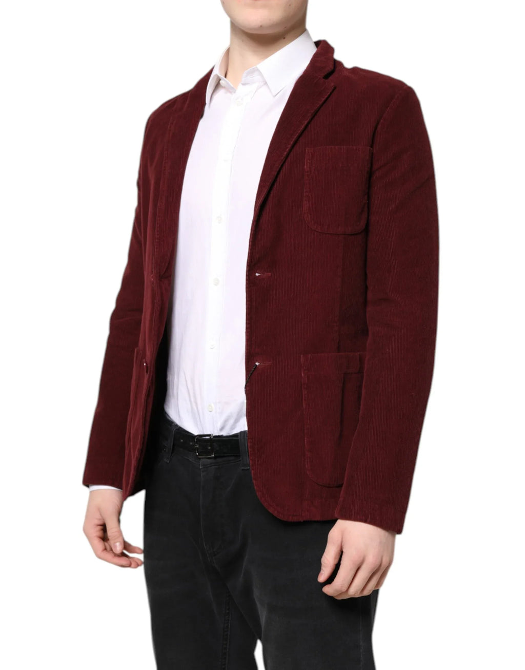 GF Ferre Maroon Corduroy Regular Fit Men Coat Blazer Jacket - Zeiniez