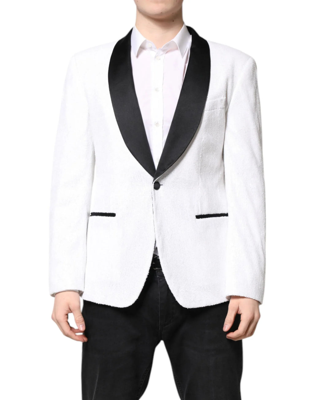 Dolce & Gabbana White Nylon Single Breasted Coat Blazer - Zeiniez