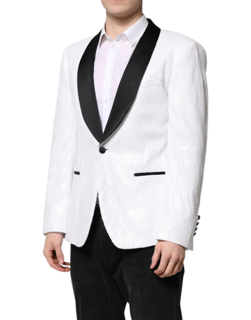Dolce & Gabbana White Nylon Single Breasted Coat Blazer - Zeiniez