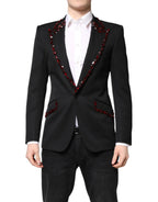 Dolce & Gabbana Black SICILIA CrystalEmbellished Coat Blazer - Zeiniez