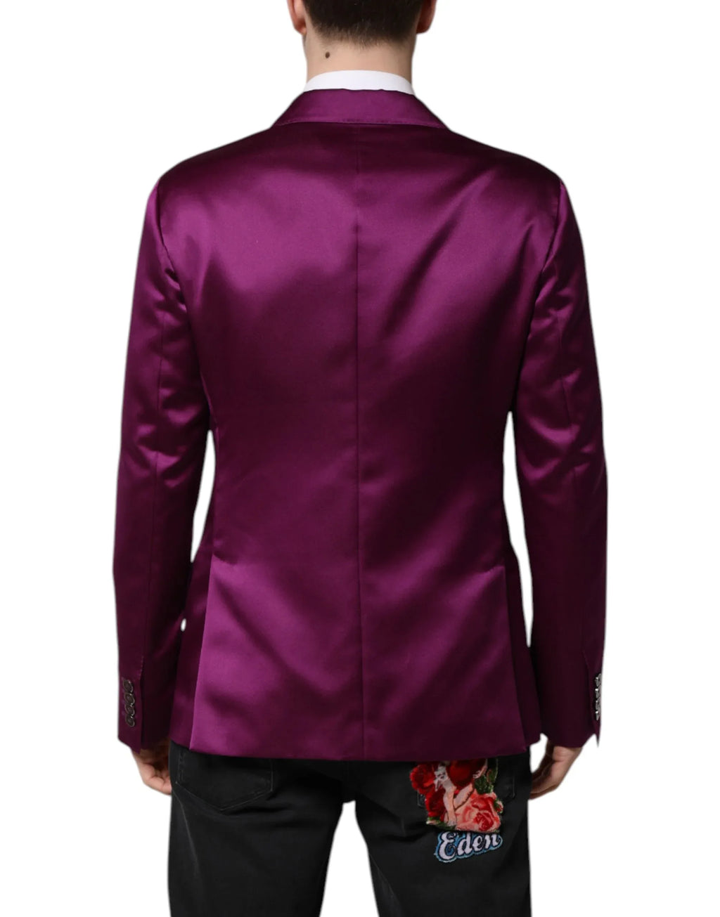 Dolce & Gabbana Purple Double Breasted Men Suit Coat Blazer - Zeiniez